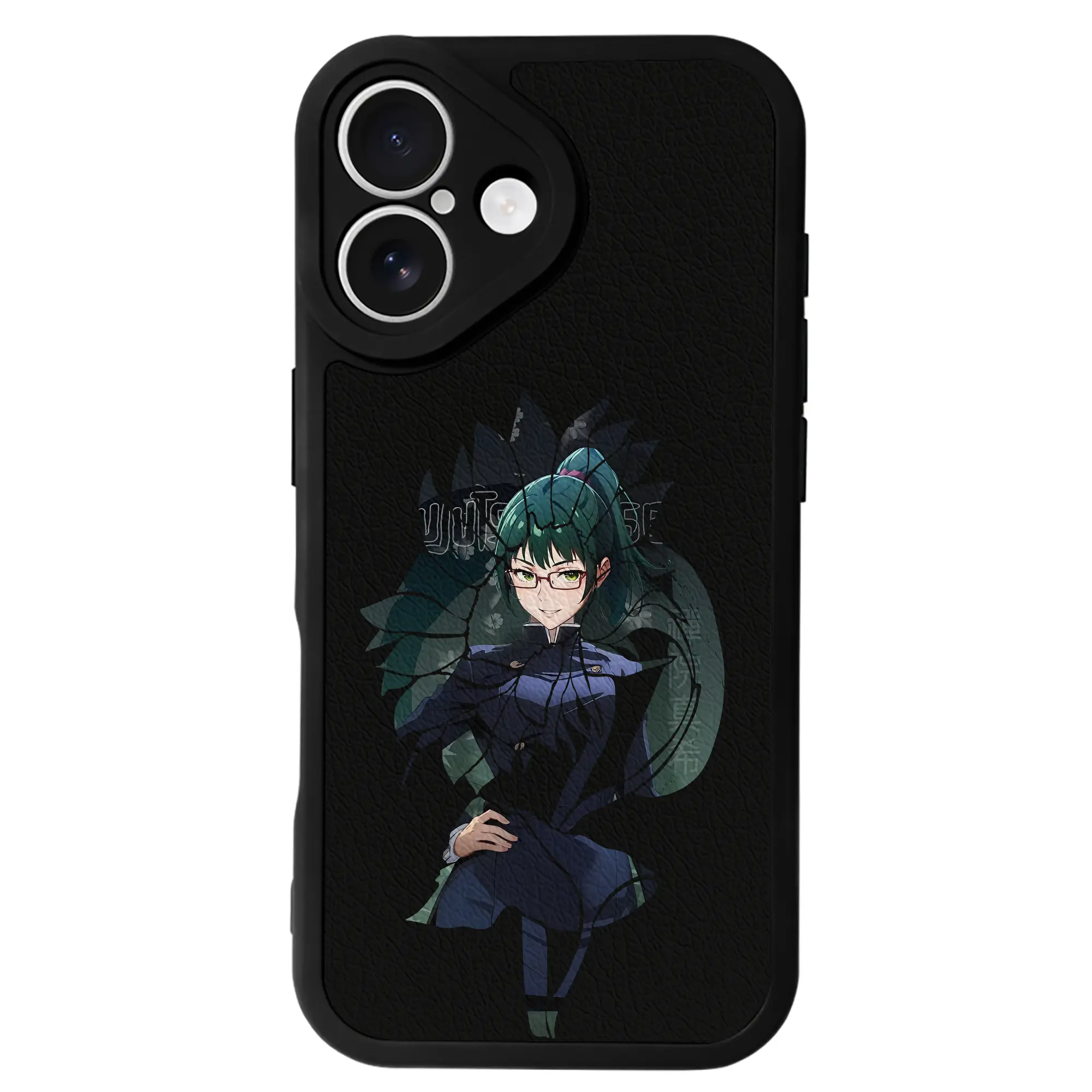 呪術廻戦 グッズ,禪院 真希 - IPhone 16シリーズ対応 ・ シリコンスマホケース ・ レザー調 ・ 高精度フィット ・ 耐衝撃 ・ ワイヤレス充電対応 ・ 精密カット